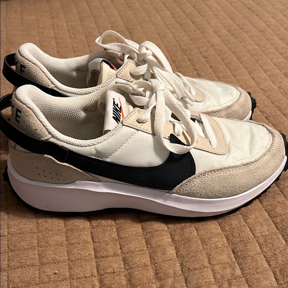Nike Cream and Black Athletic Shoes